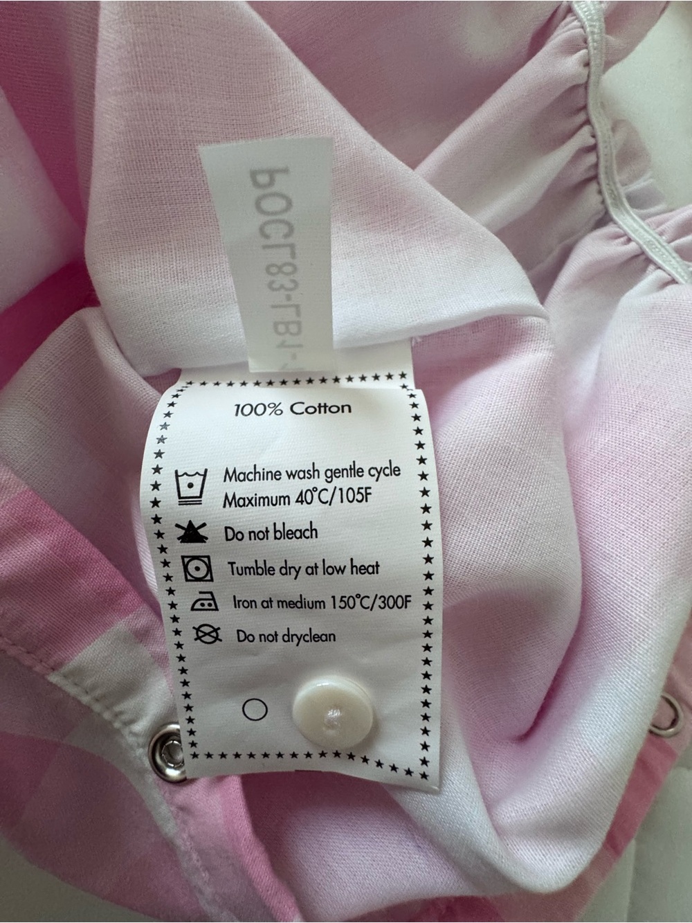 Cecil & Lou Pink Gingham Embroidered Bib One-Piece Footie - Picture 7 of 12